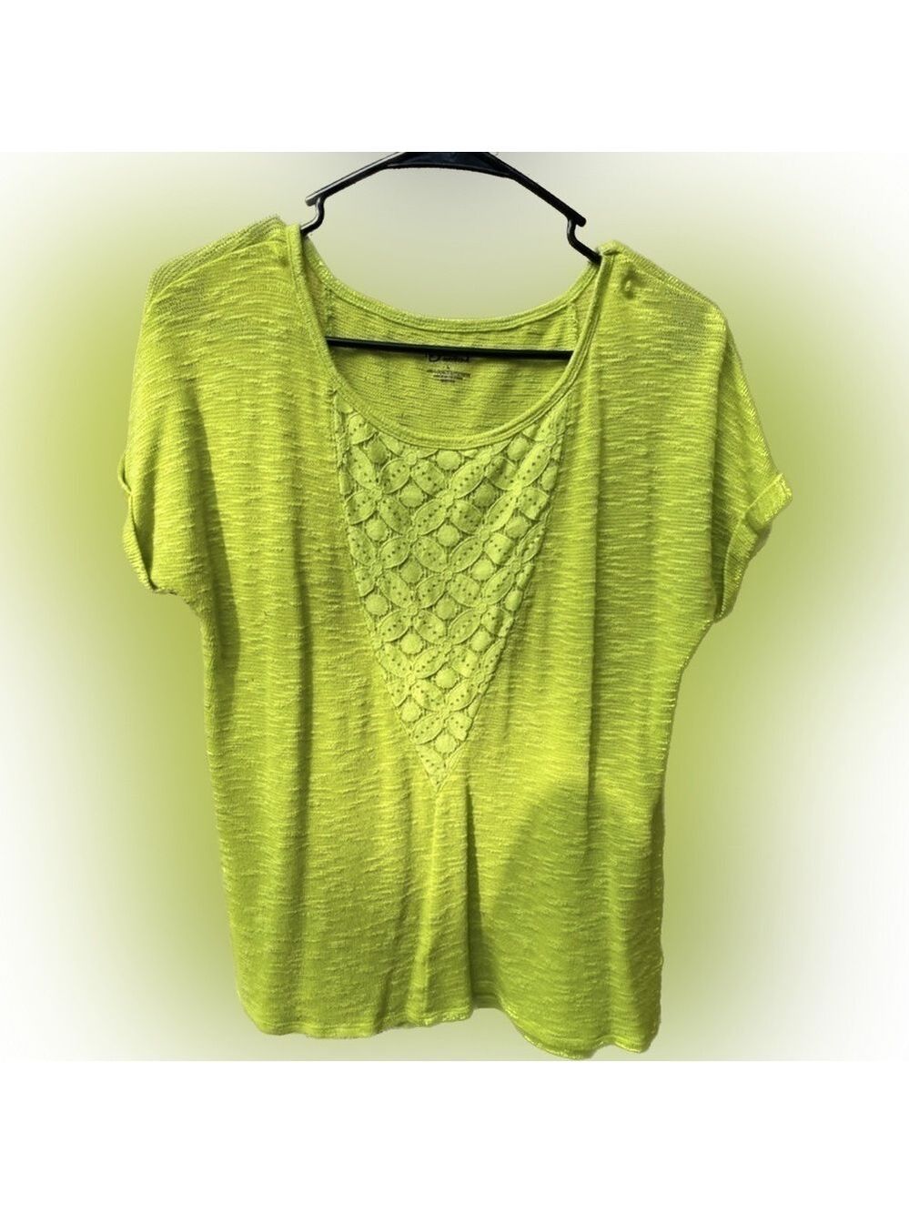 New Directions Weekend apple green sweater Cap Sleeve size L Excellent shape